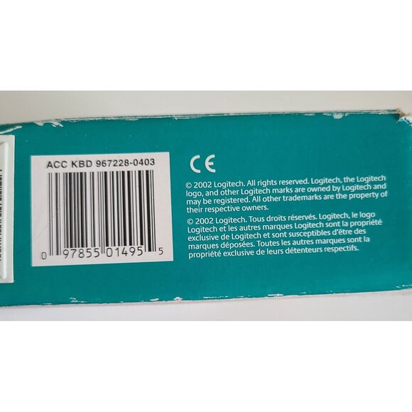 Vtg Logitech Access Keyboard PS/2 Wired 967225-0403 With Palm Rest in Box - Picture 12 of 13